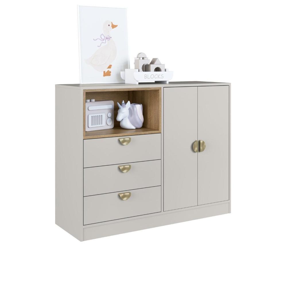 Quarto Infantil com Cama Solteiro Montessoriana com Iluminação Led e Comoda Lille Arenas