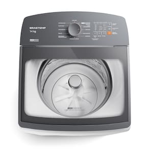 Miniatura Máquina de Lavar Brastemp BWF14AB 14kg Smart Sensor Ciclo Tira Mancha Cesto Inox Branca 110V