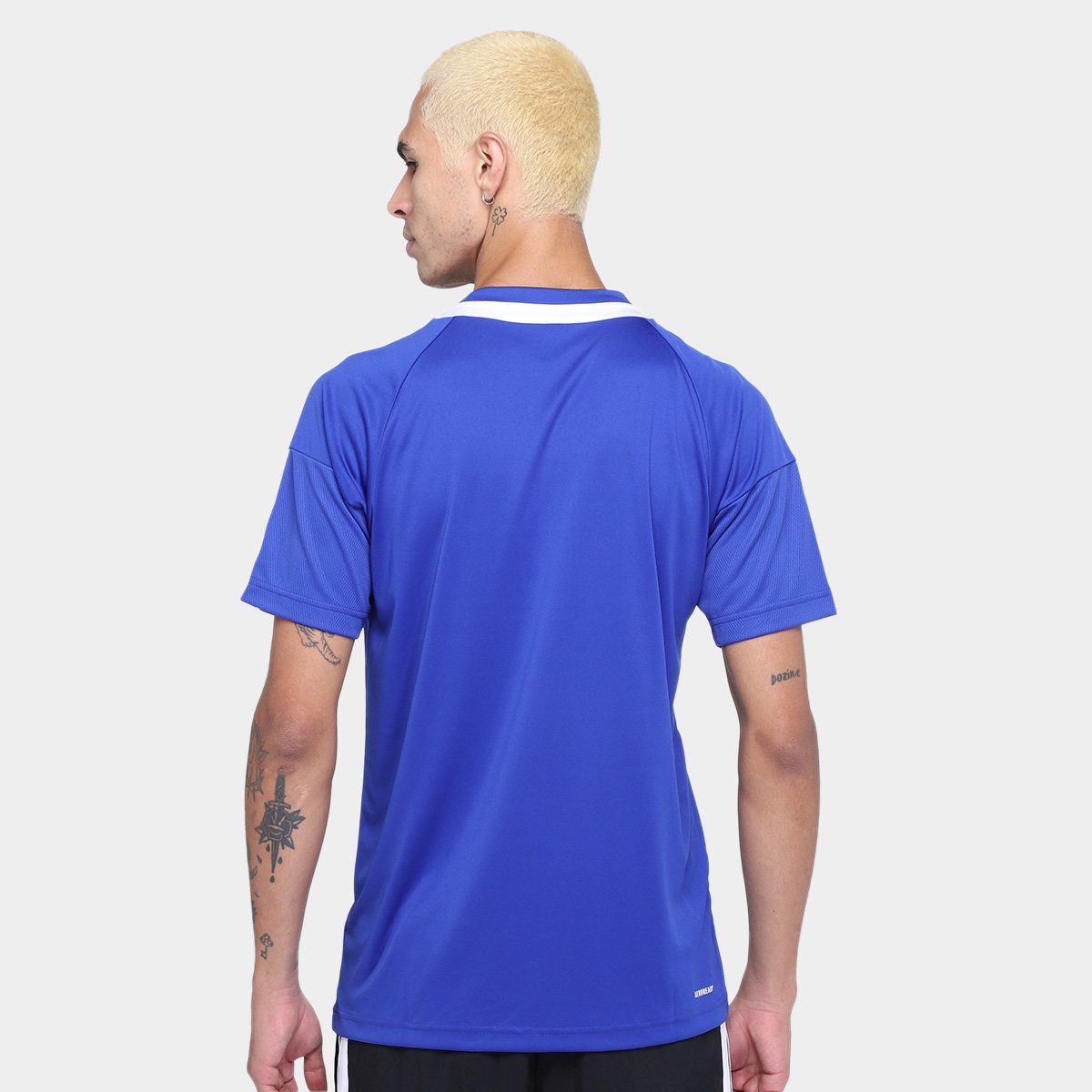 Miniatura Camiseta Adidas Sereno Masculina Azul+Branco - EGG
