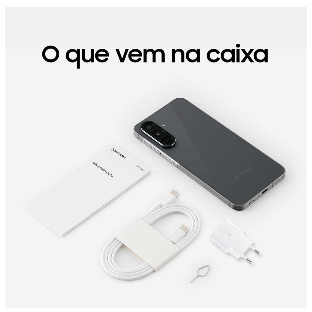 Smartphone Samsung Galaxy A56 5G Preto, 128GB, 8GB RAM e Câmera Tripla 50MP + 12MP + 5MP BIVOLT