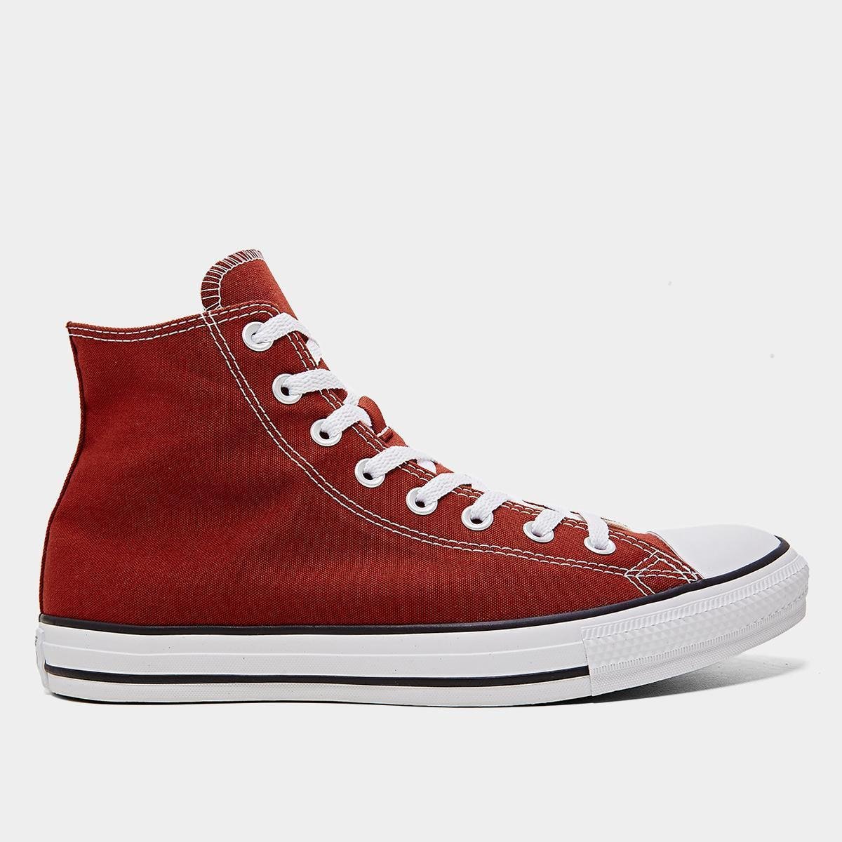Miniatura Tênis Converse All Star Chuck Taylor Cano Alto Vermelho Escuro - 33
