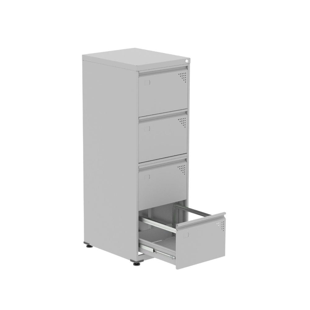 Miniatura Gaveteiro Arquivo em Aço 4 Gavetas com Trilho Telescopico Of04sltcm Cinza