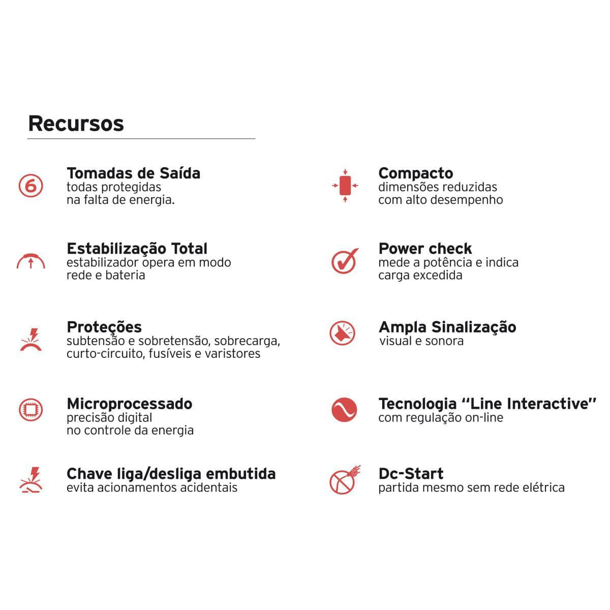 Miniatura Nobreak Ragtech Full Black 600Va 3Em1 Distribuidor Exclusivo