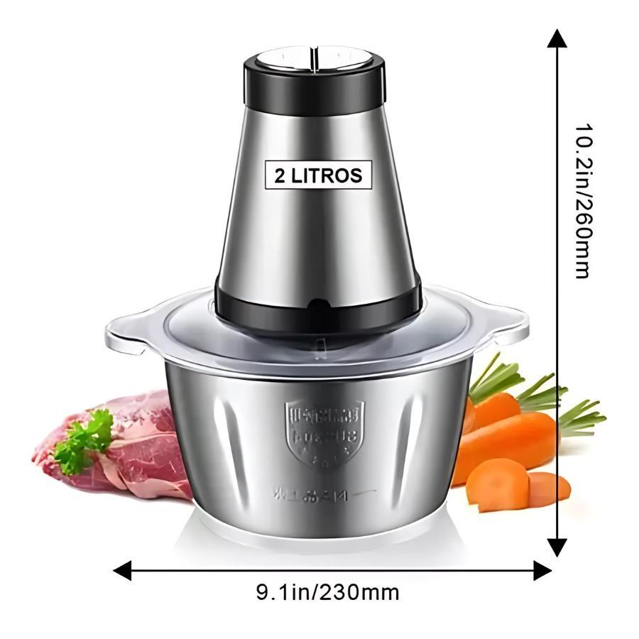 Multiprocessador Alimentos Elétrico 110V Triturador Prateado