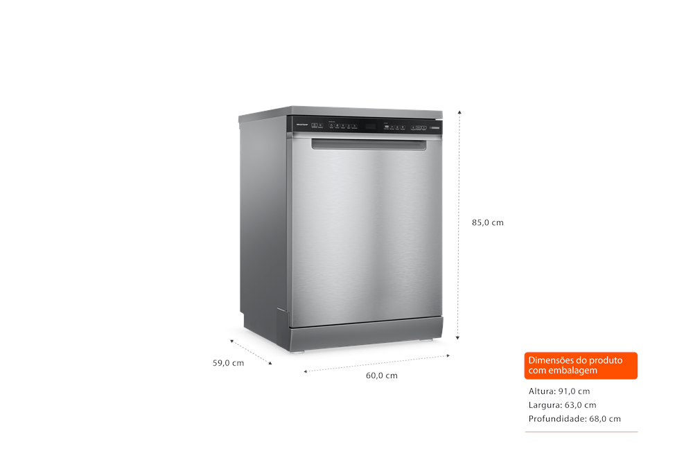 Miniatura Lava-louças Brastemp 15 serviços com Power Clean - BLF62AR 110v