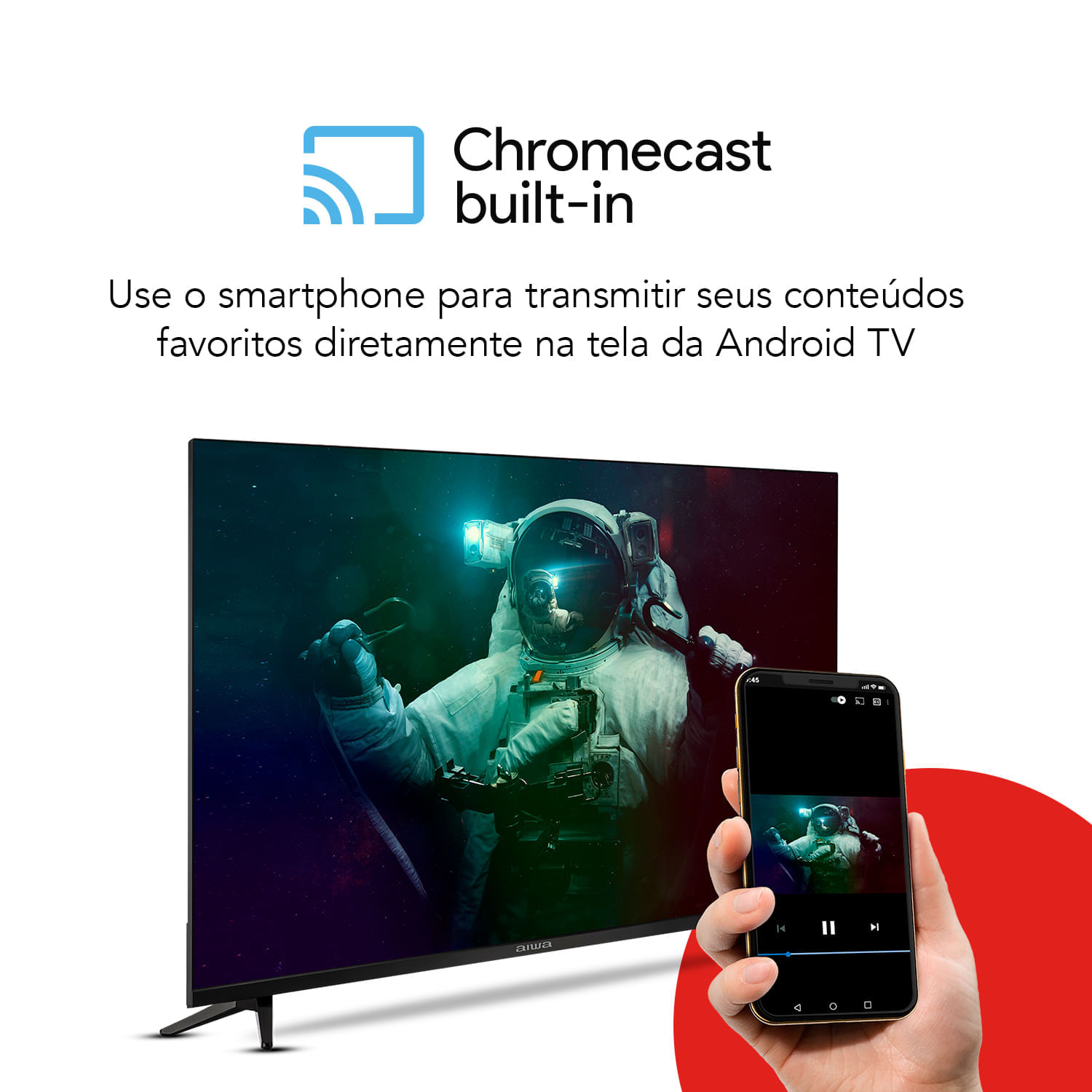 Miniatura Smart TV AIWA 32” Android HD Borda Ultrafina HDR10 Dolby Áudio AWS-TV-32-BL-02-A TV 32 ANDROID BORD INF AWS-TV-32-BL-02-A