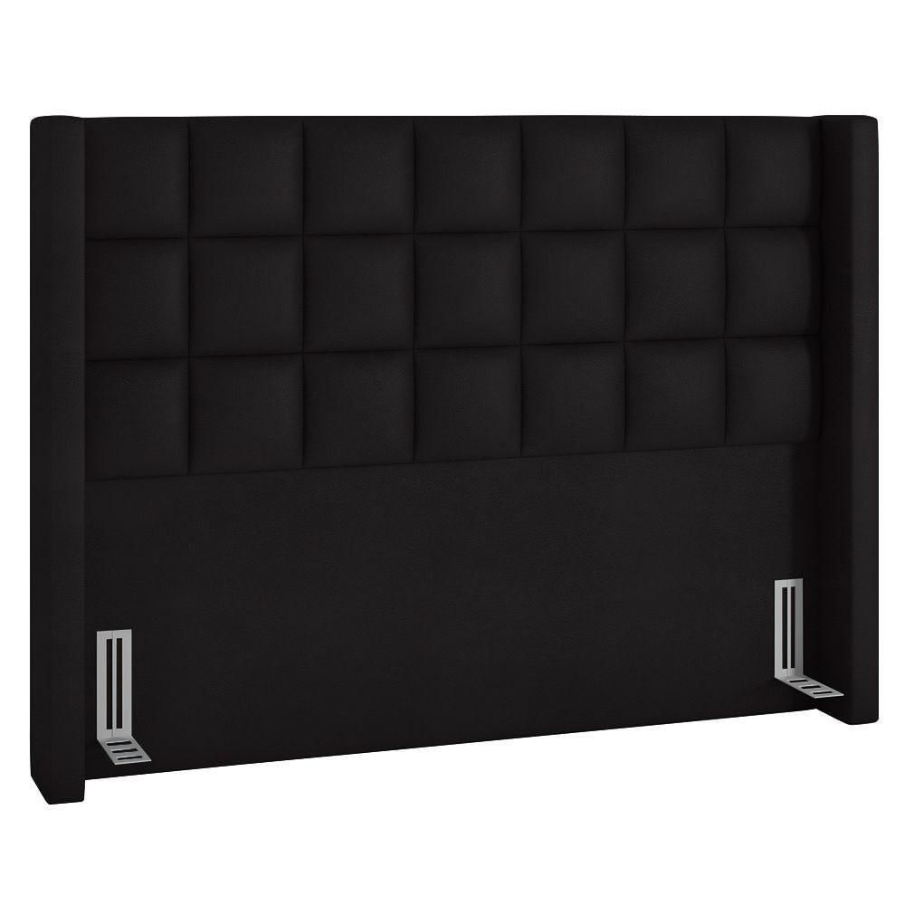 Cabeceira Cama Box King 195cm Pisa E Recamier Neville P02 Sintético Preto - Mpozenato