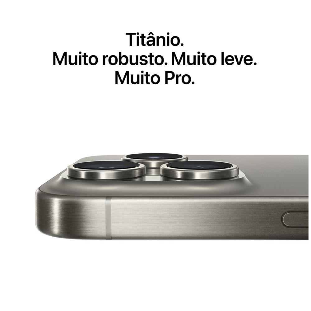 iPhone 15 Pro Apple (512GB) Titânio Azul, Tela de 6,1", 5G e Câmera de 48MP