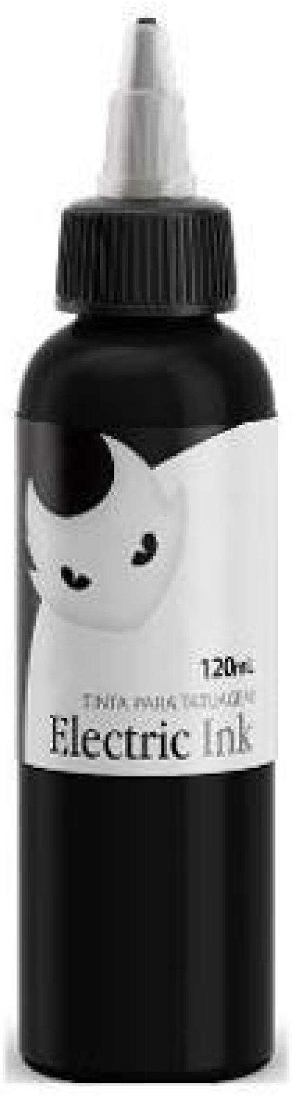 Miniatura Tinta Tattoo Tatuagem Preto Linha 120Ml Branco Electrick Ink
