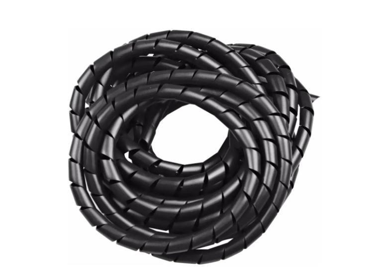 Miniatura Organizador De Fios Cabos Espiral 1 Polegada Preto 1 Metro