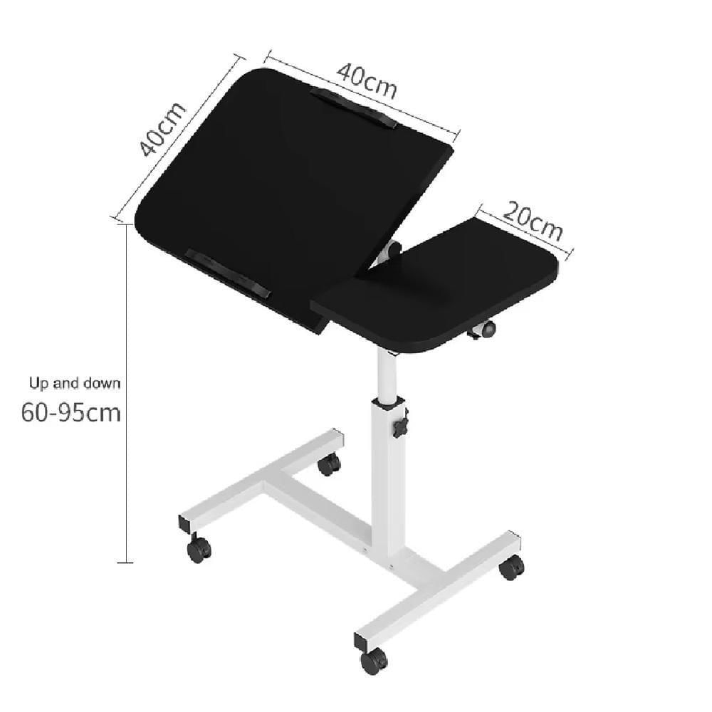 Miniatura Mesa Notebook Dupla Articulada Mesinha Altura Ajustavel Suporte Computador Jantar Com Rodinhas