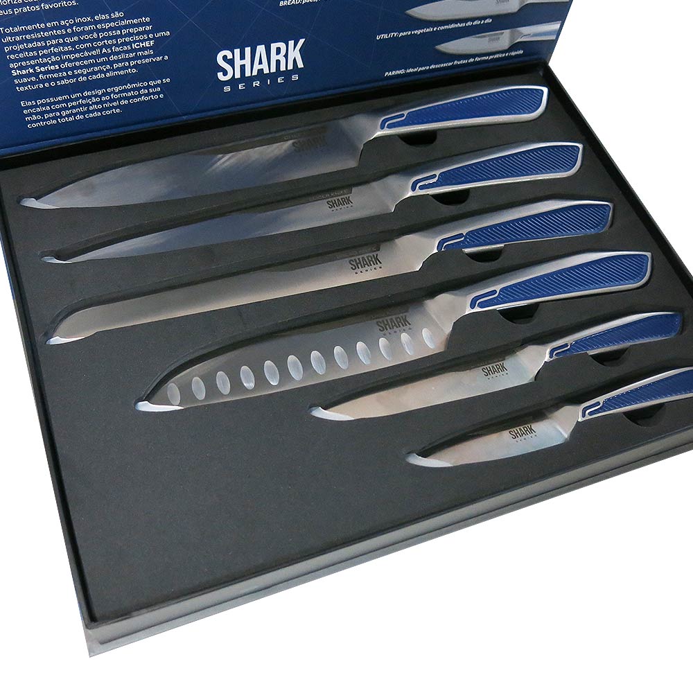 Conjunto de Facas Professional Cut Inox Ichef SHARK SERIES | Inox Ichef