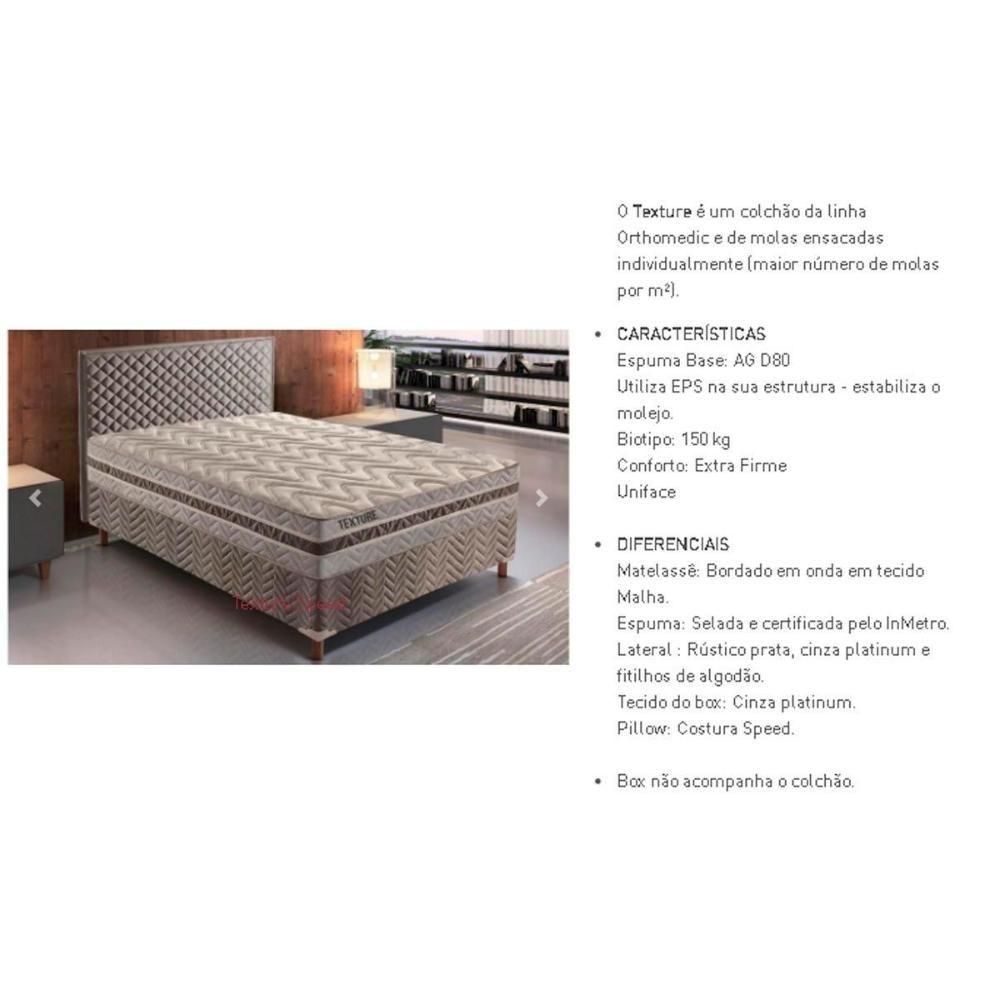Cama Box Baú King: Colchão Molas Paropas Masterpocket Ensacadas Texture + Base Clean(193X203)