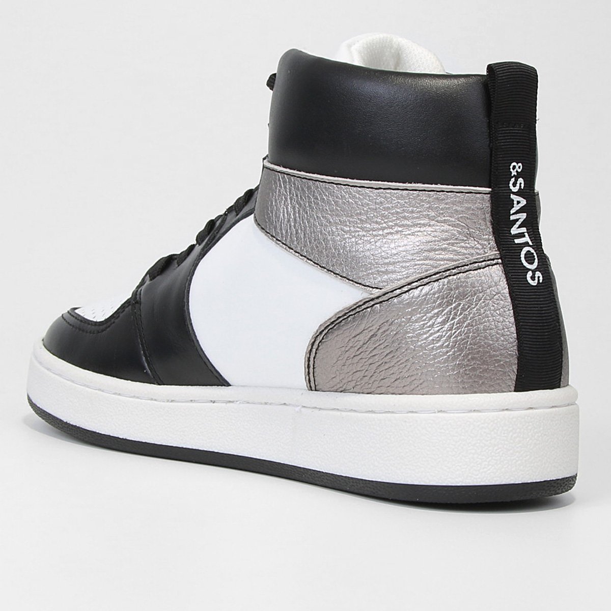 Miniatura Tênis Couro Loucos & Santos Feminino Preto+Branco - 35