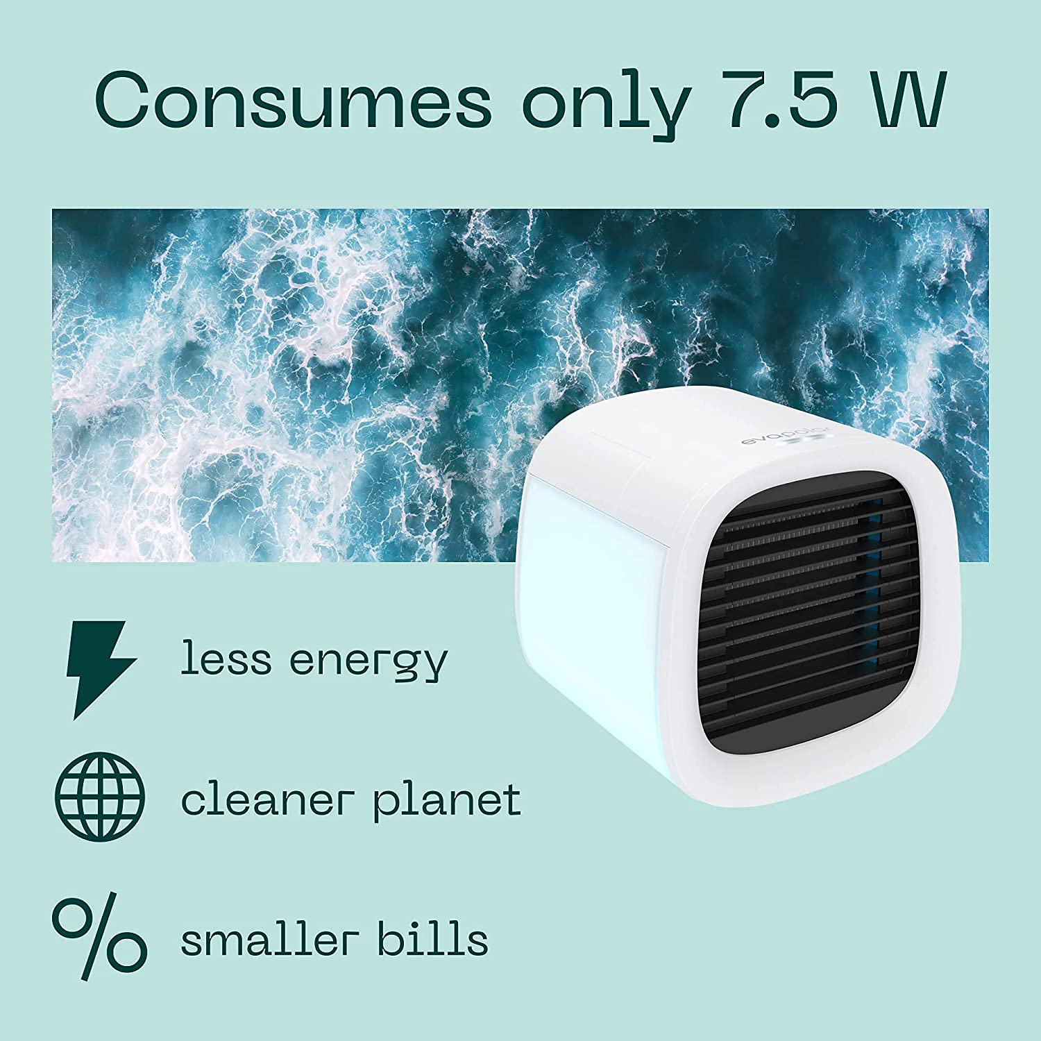 Miniatura Evapolar evaCHILL Portable Conditioner Small Personal Evaporative Air Cooler and Humidifier Fan Mini AC medium Opaque White