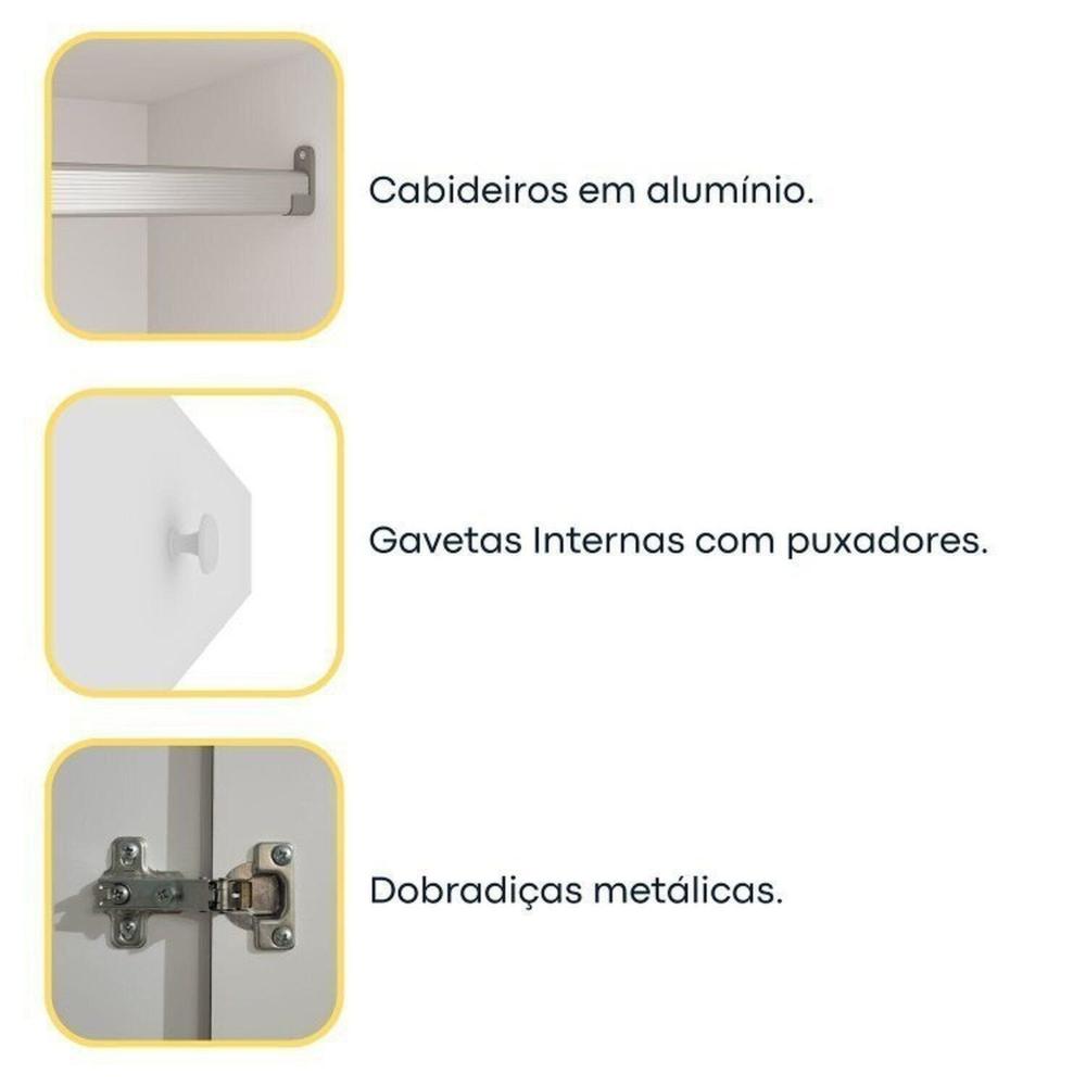 Miniatura Quarto Casal Completo Guarda-Roupa Lima, Cama Mônaco e Cômoda Premium Espresso Móveis Neve
