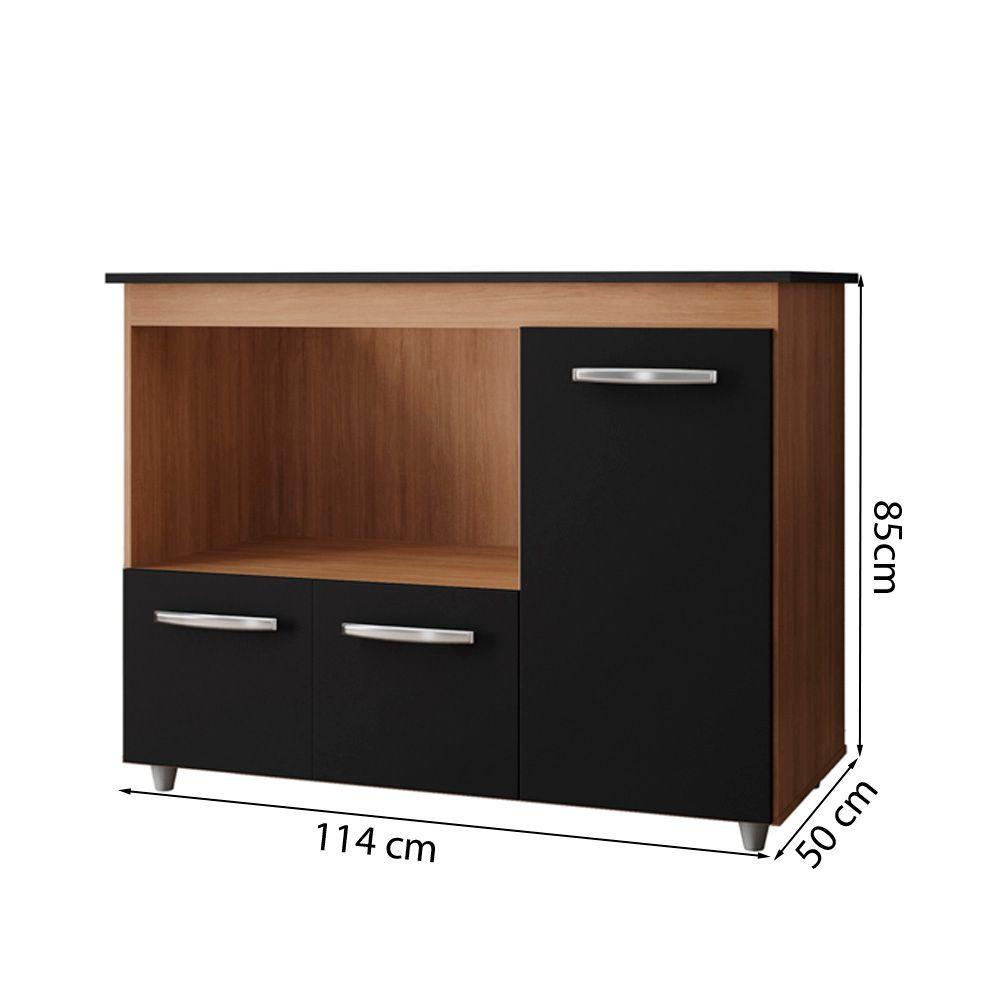 Miniatura Balcão Para Cooktop 4 Bocas Ana Mobbs Savana Preto