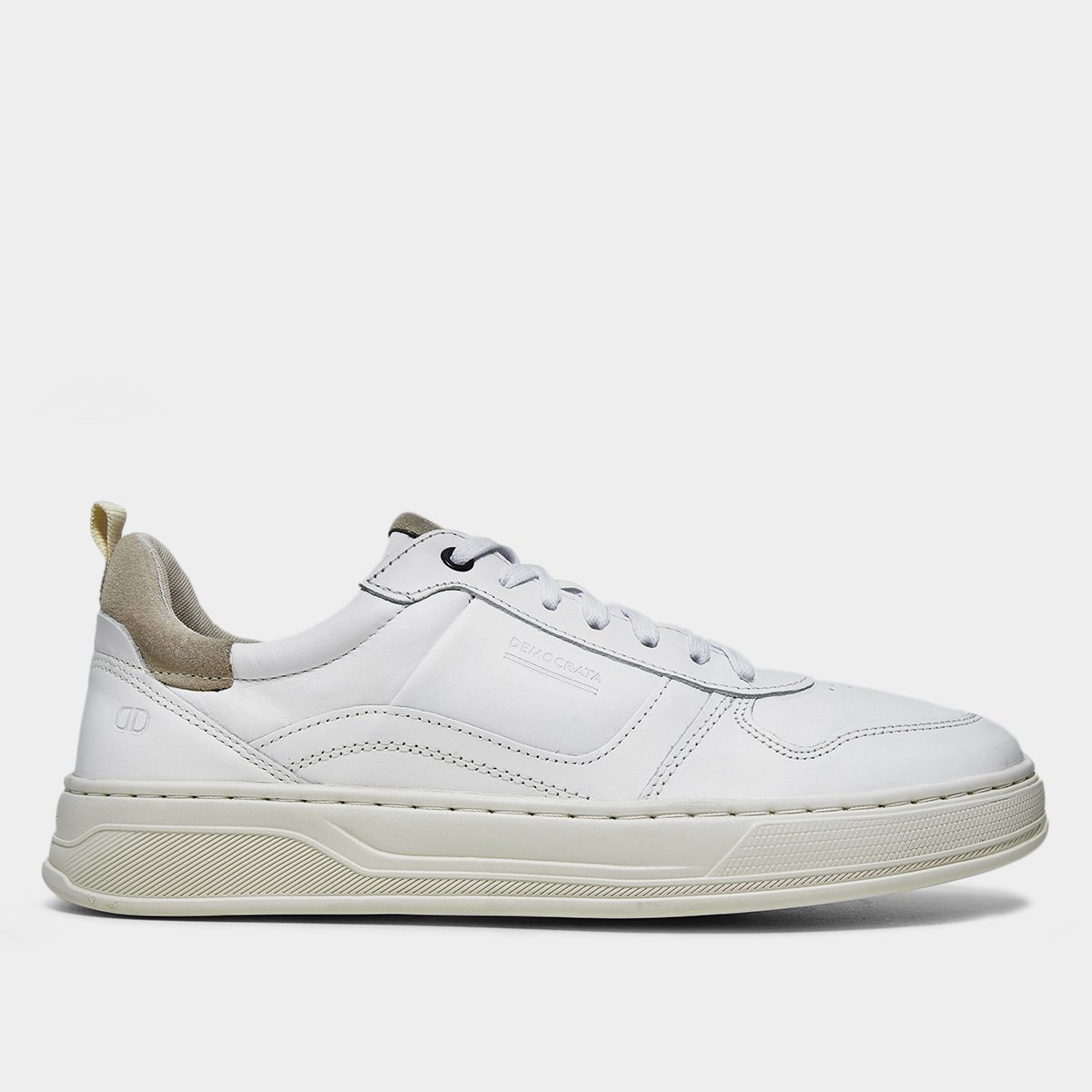 Miniatura Tênis Couro Democrata Denim Casual Masculino Branco - 38