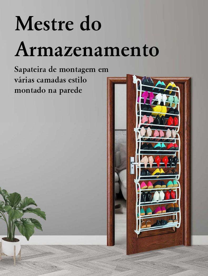 Miniatura Sapateira Vertical De Parede E Porta 36 Pares Cor Branco
