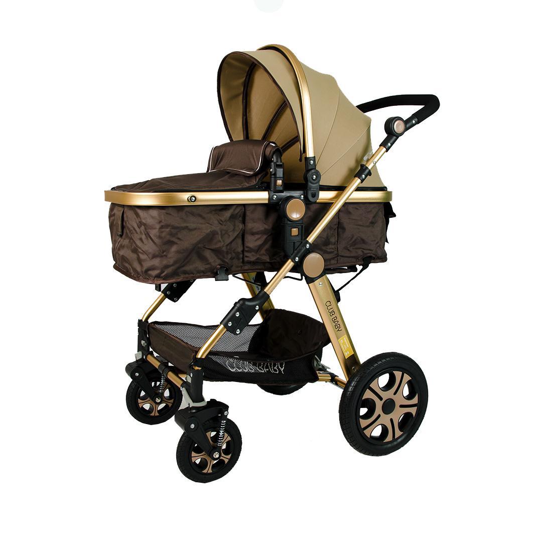 Miniatura Carrinho De Bebê Golden Dourado 2 Em 1 Club Baby