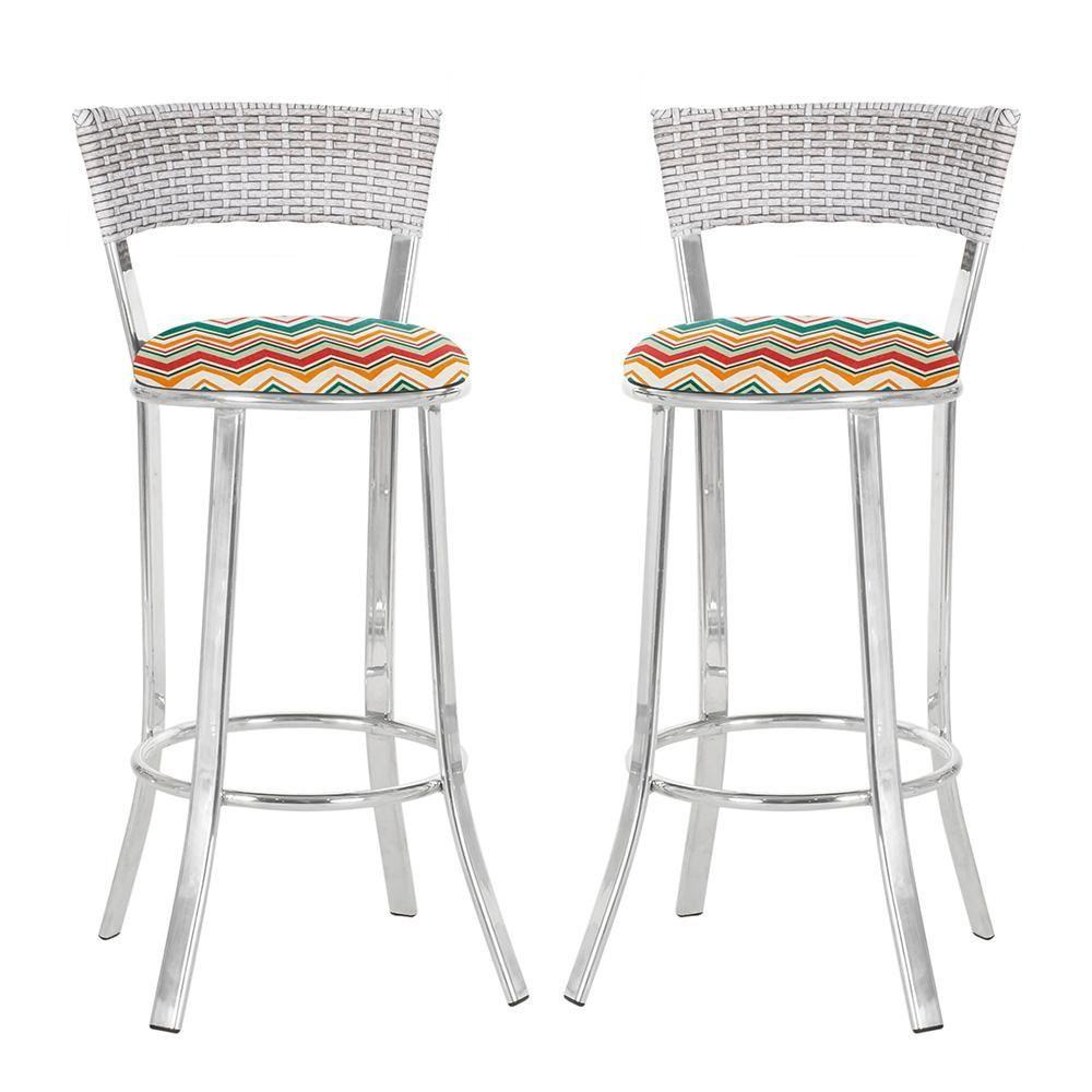 Miniatura Conjunto Com 2 Banquetas Em Alumínio, Fibra Sintética E Impermeável Tc Marmore Z35