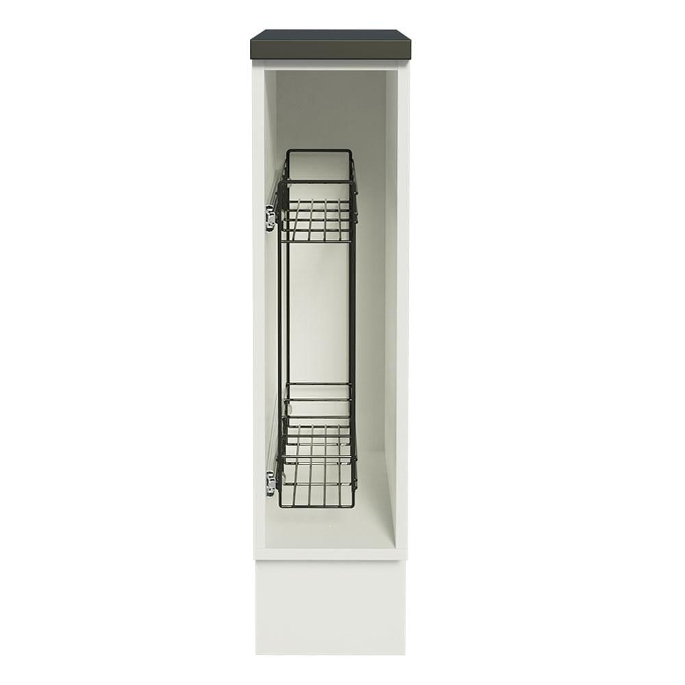 Balcão Porta-Temperos Armário de Cozinha 100% MDF 20 cm (Com Tampo) Branco Acordes Madesa Branco