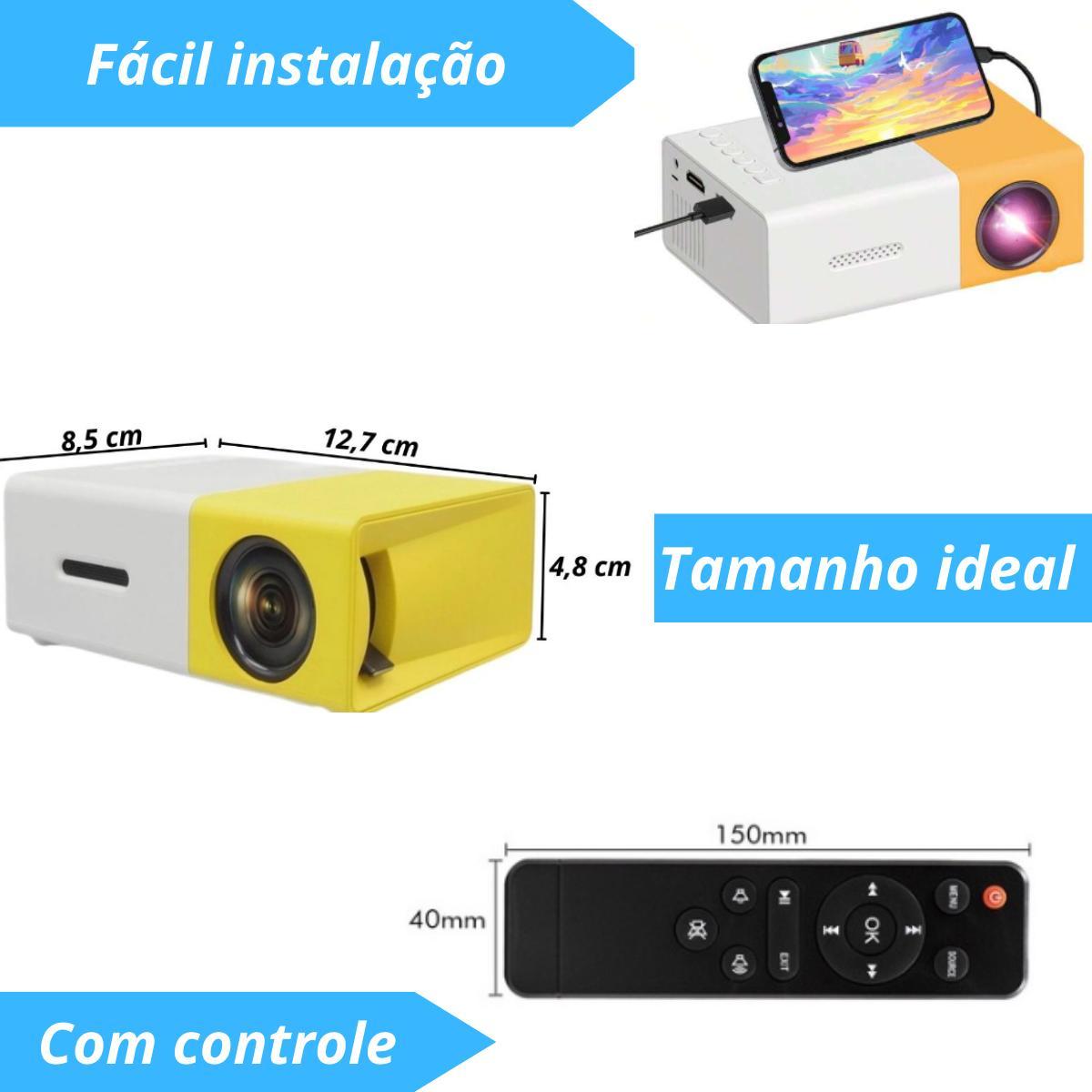 Mini Projetor Led 1080P 600 Lúmens Portátil Yg-300 Lcd