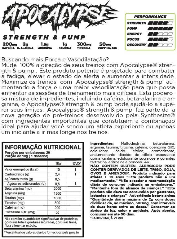 Miniatura Pre Treino Apocalypse Synthesize Pote 150G Açaí Com Guaraná