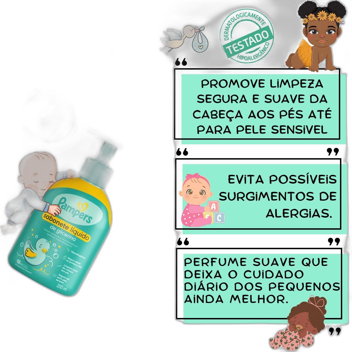 Kit Pampers Baby Sabonete Liquido Lenços Umedecidos Bebê