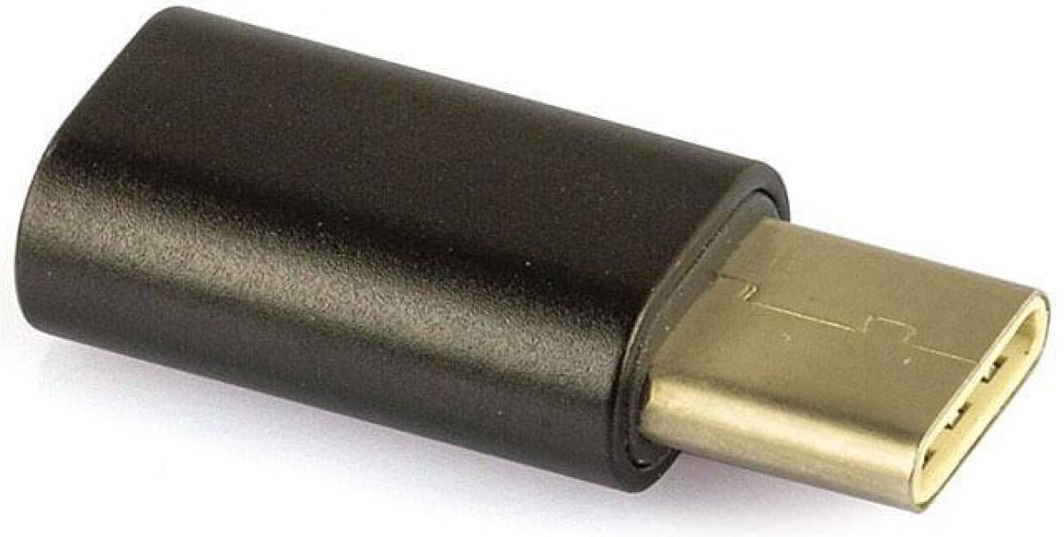 Miniatura Adaptador Micro Usb Para Tipo C Macho Usb 3.1 - Preto