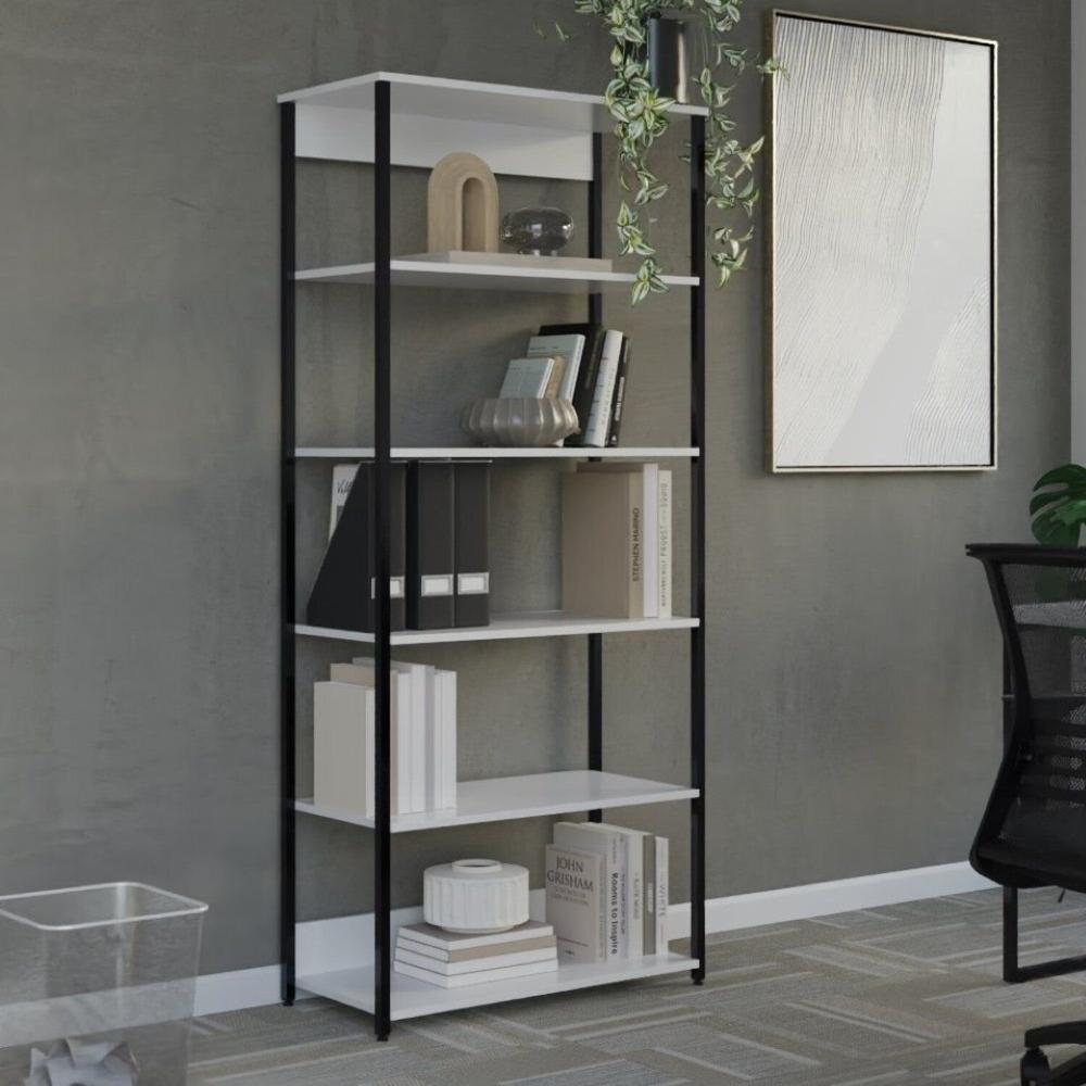 Miniatura Torre com Estrutura em Aço para Escritório Design Moderno Branco/Preto