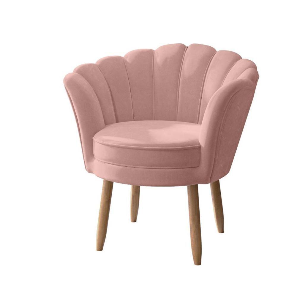 Miniatura Cadeira Estofada Quarto Recepção Sala Salao Balaqui Decor Cor: Rosa