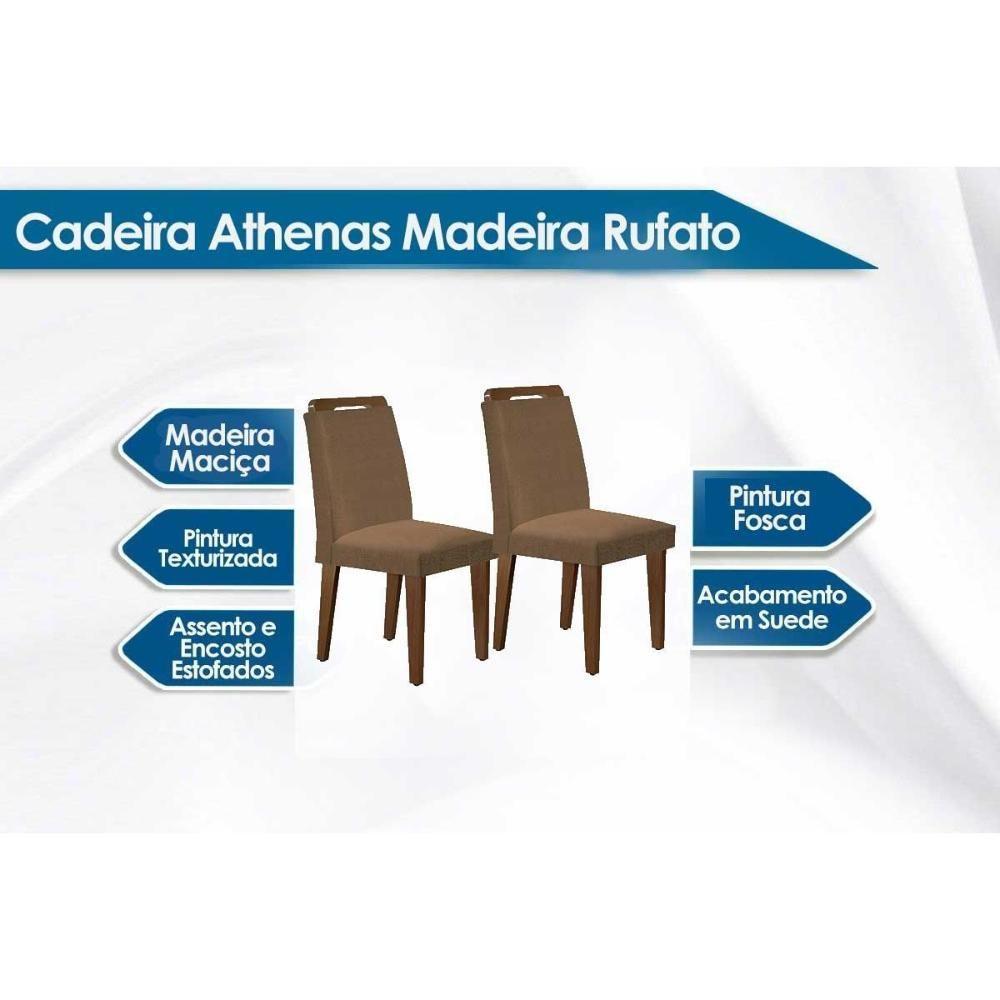 Miniatura Kit 2 Cadeiras Sala Jantar Athenas Madeira 2 Un Capuccino-grafite - Rufato
