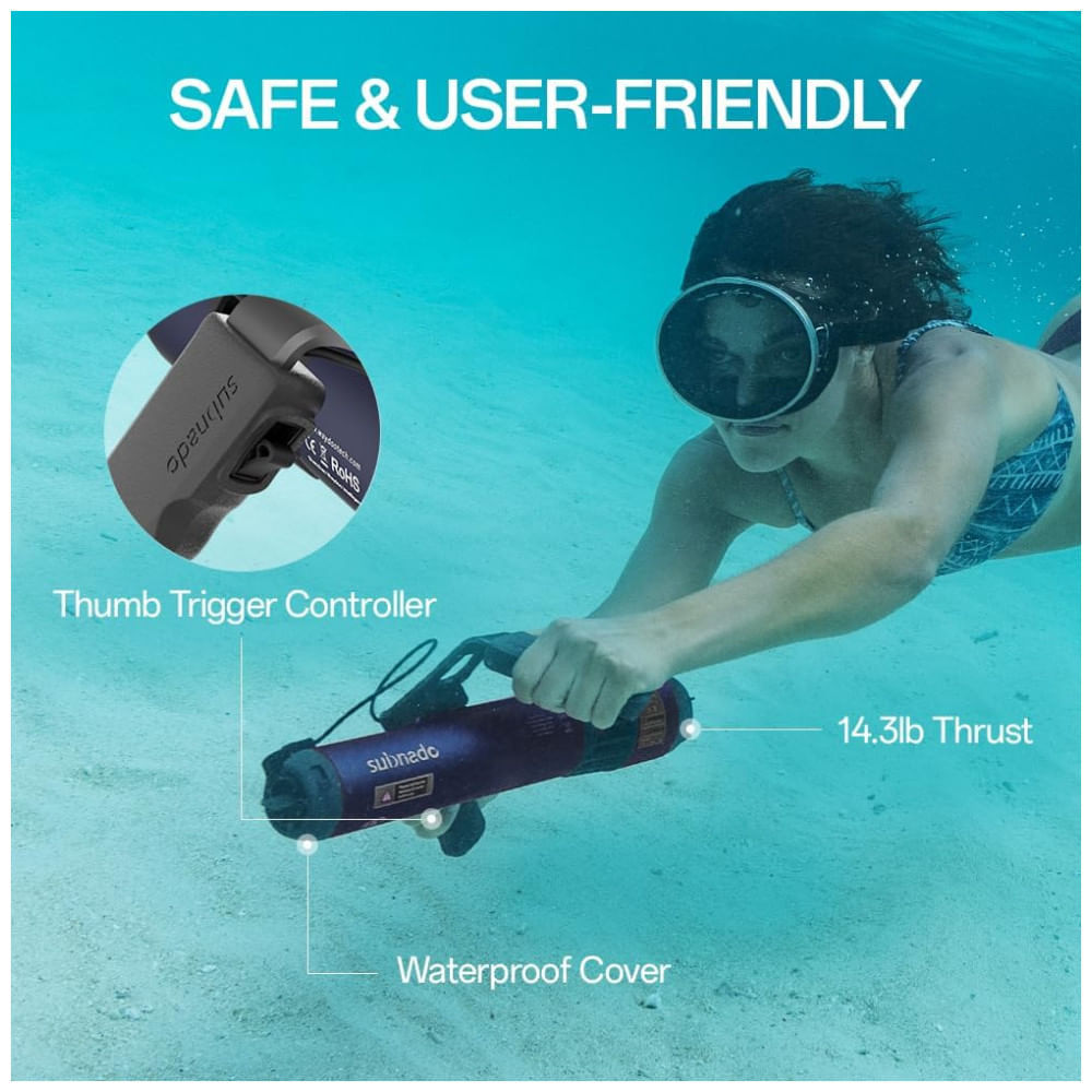 Miniatura Scooter Subaquática, Waydoo Subnado Underwater Scooter Lite: Aventura Subaquática Compacta e Portátil para Adultos e Crianças
