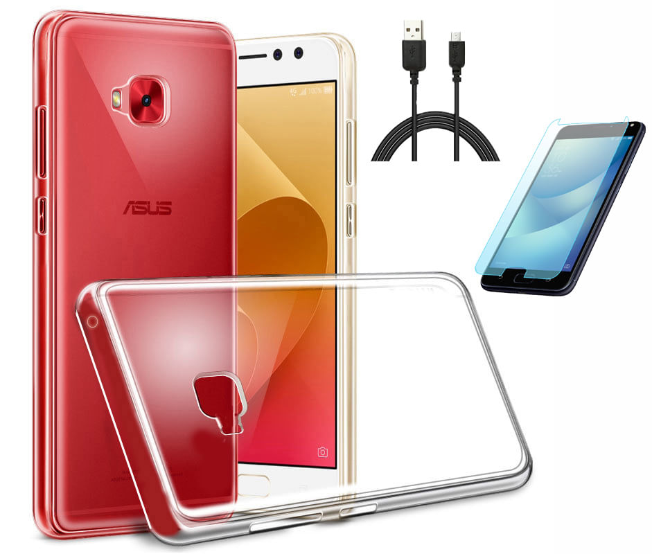 Miniatura Capa Pelicula Asus Zenfone 4 Selfie e Cabo Carregador