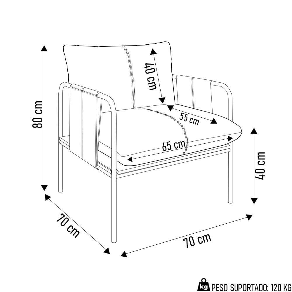 Miniatura Poltrona Decorativa Estilo Industrial Lina L07 Couro Branco-camel - Mpozenato