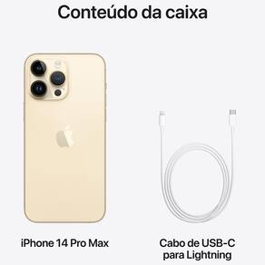 Apple iPhone 14 Pro Max 1TB Dourado + Carregador Apple USB-C de 20W