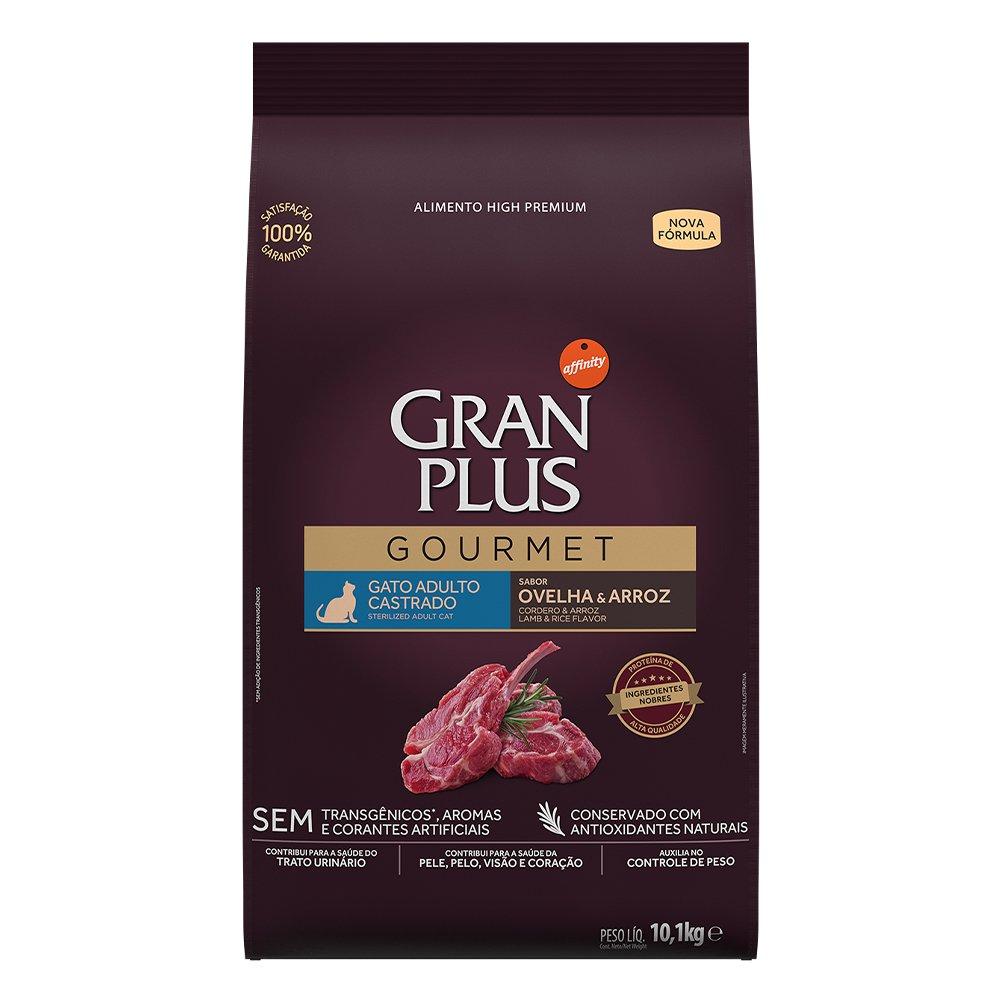Miniatura Ração Seca GranPlus Gourmet Ovelha & Arroz para Gatos Castrados - 10,1 Kg