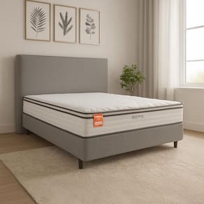 Miniatura Cama Box Casal MGA Itaflex Colchão Inducol Montreal Europillow Molas Ensacadas SoftGel