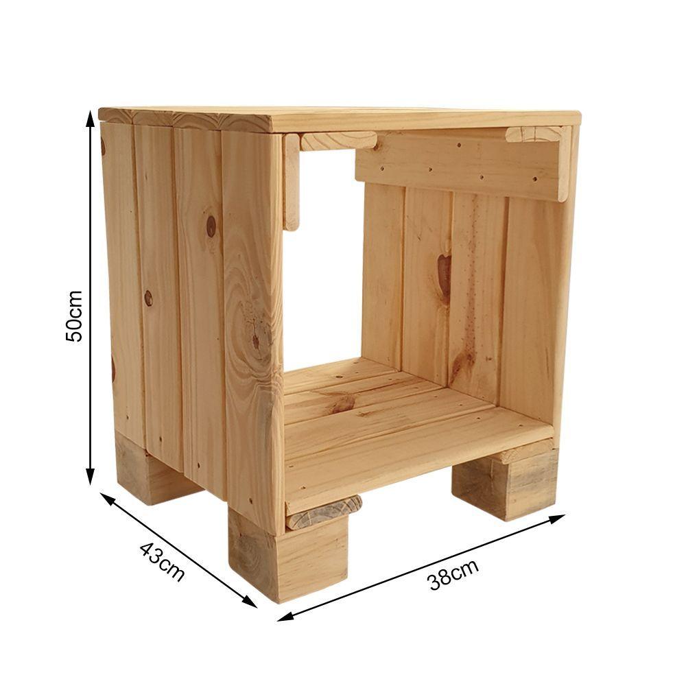 Miniatura Conjunto 2 Mesa Cabeceira Rústico Em Palete Marrom