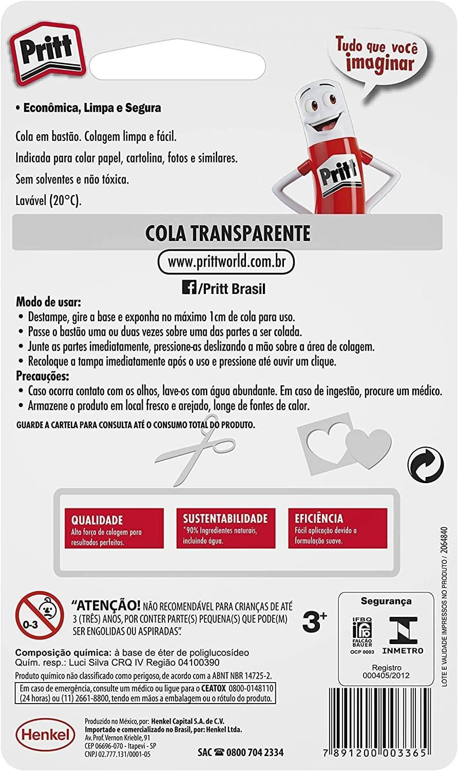 Miniatura Cola Bastão Pritt 20g Branca Original Lavável Não Tóxica