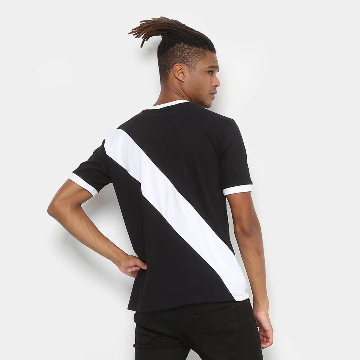 Miniatura Camiseta Vasco Retrô Mania 1948 Masculina Preto+Branco - EGG