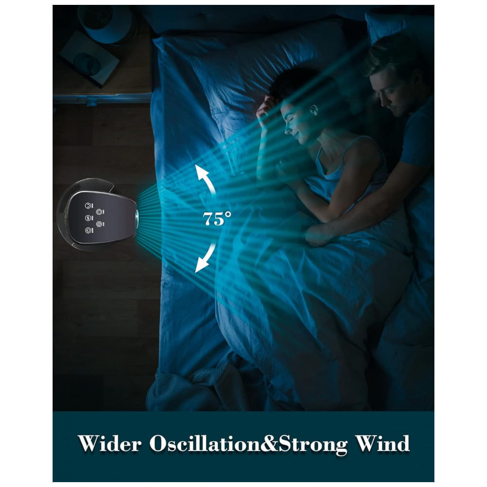 Miniatura Ventilador de Torre com Controle Remoto, 3 Modos e Modo Silencioso, 110v, UTHFY JTF 10 R, Preto