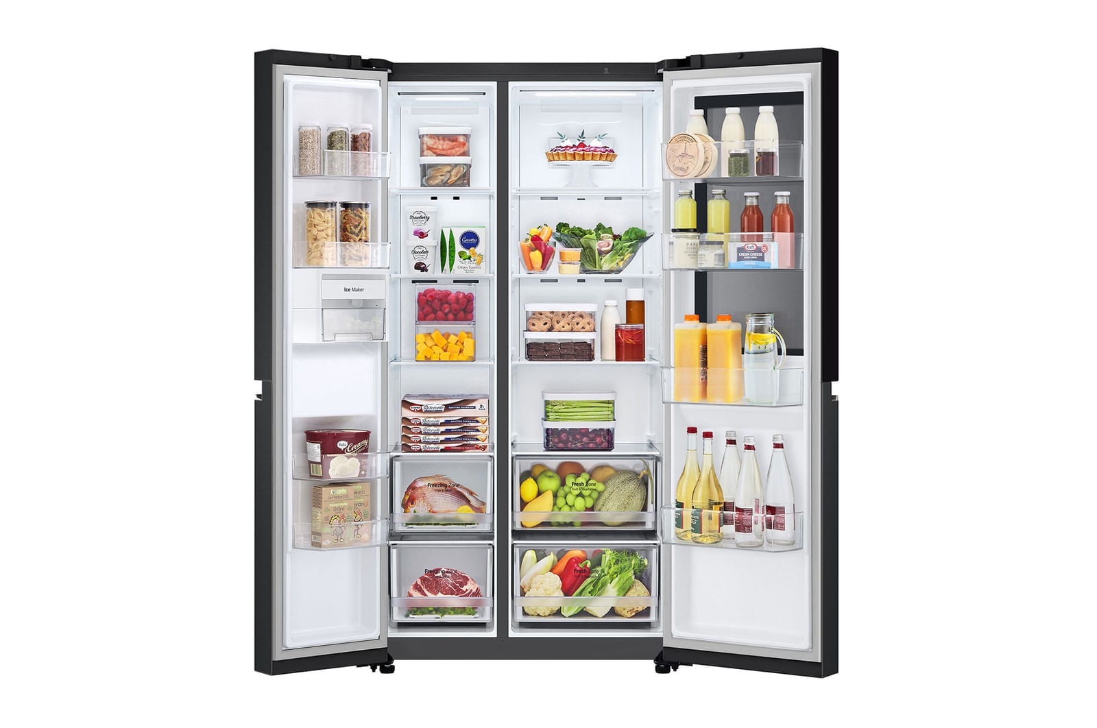 Geladeira Smart LG Inverter Side by Side InstaView 647 litros Cor Black Inox (GC-V257SQV)