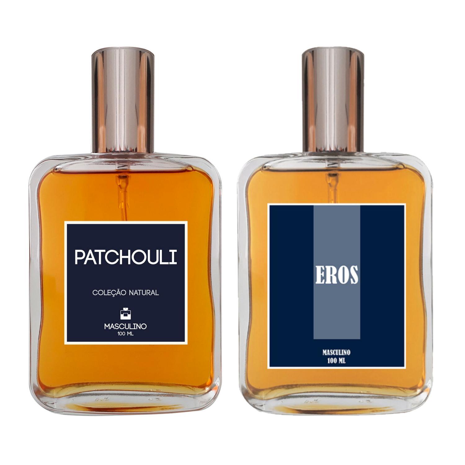 Miniatura Kit Perfume Masculino - Patchouli Clássico + Eros 100Ml