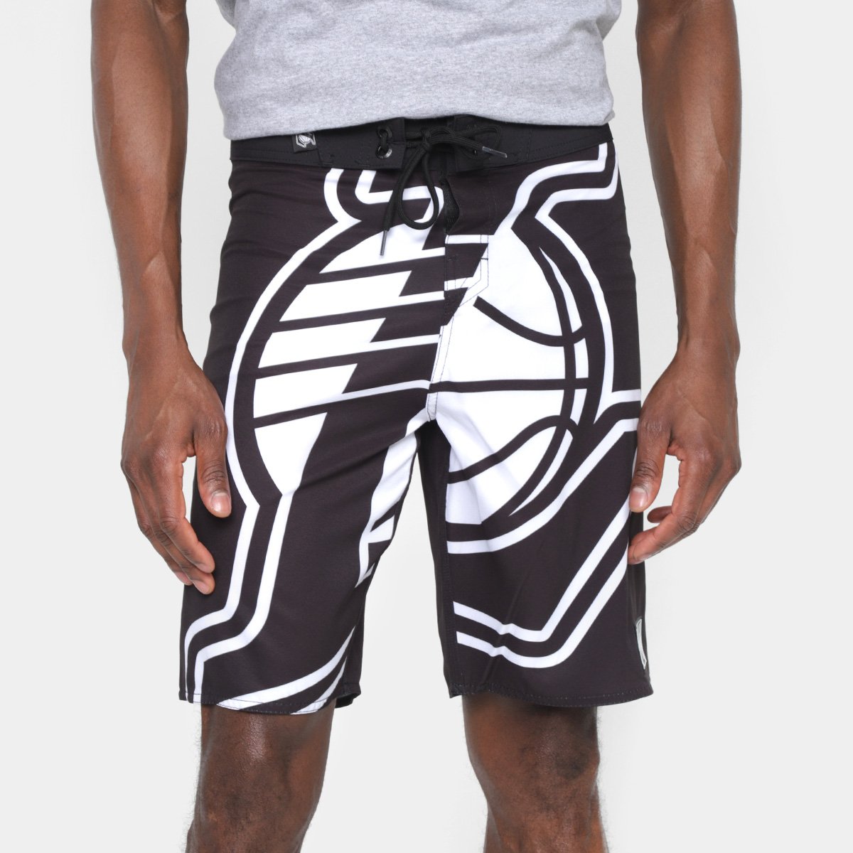 Miniatura Bermuda NBA Los Angeles Lakers Maxi Logo Masculina Preto - 38