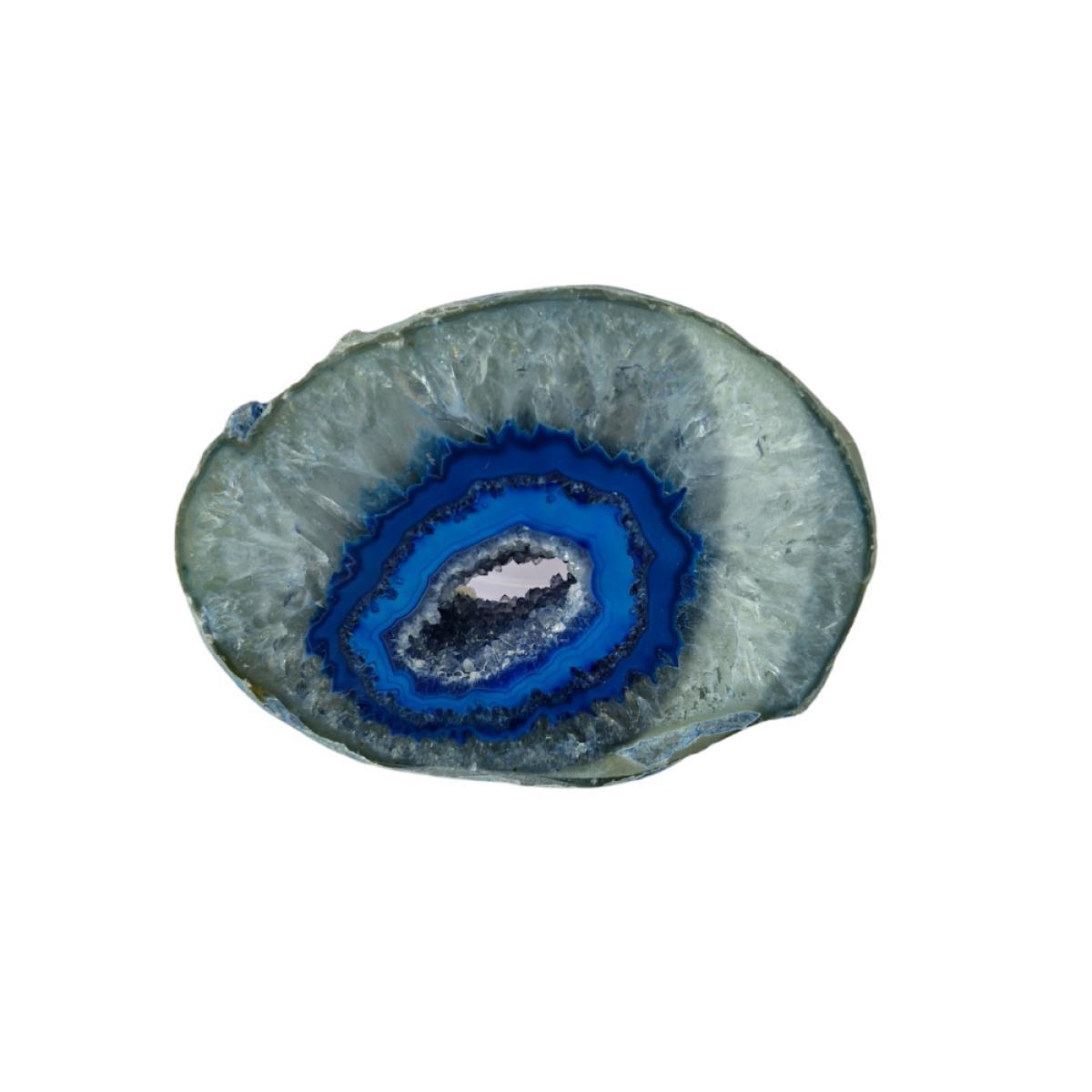 Miniatura Geodo De Pedra Ágata Azul Natural Decoração