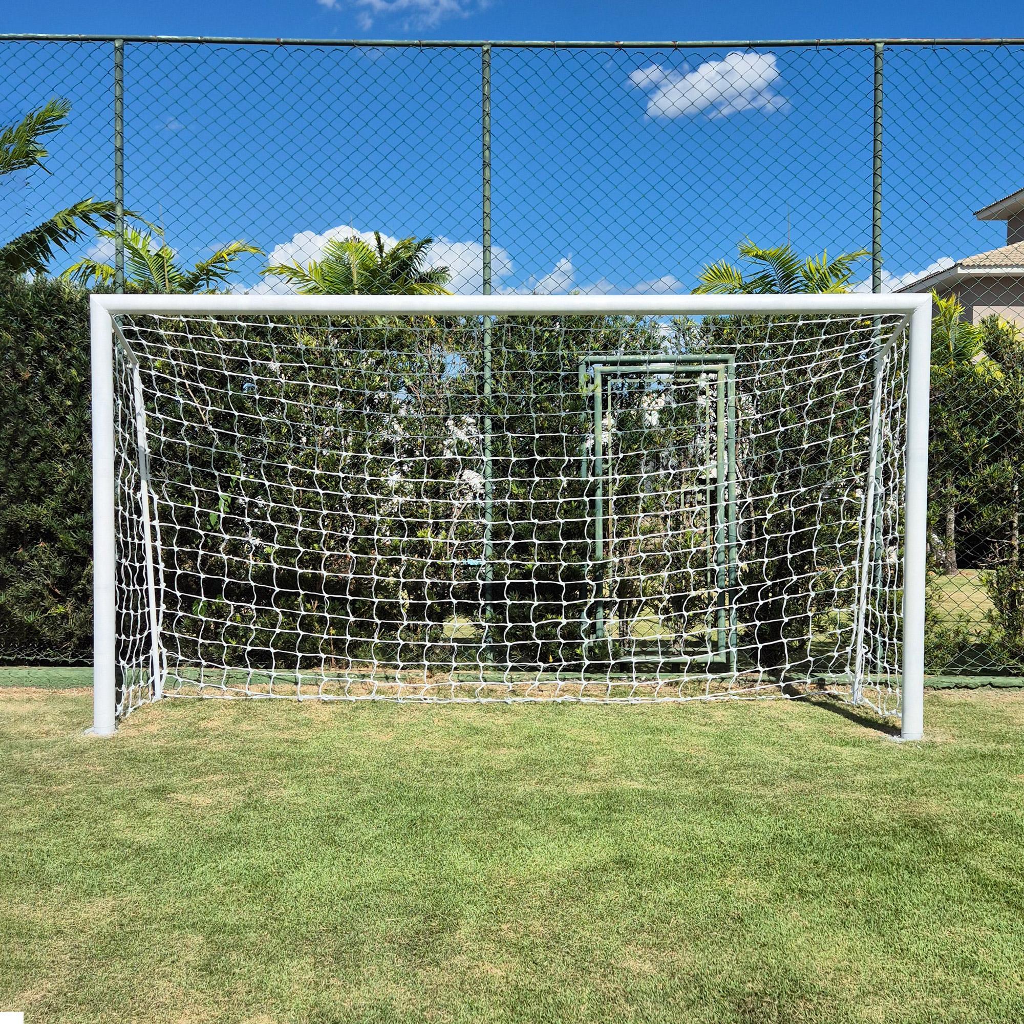 Miniatura Par De Rede Para Trave De Gol Society Suiço 5Mts Fio 8 Nylon