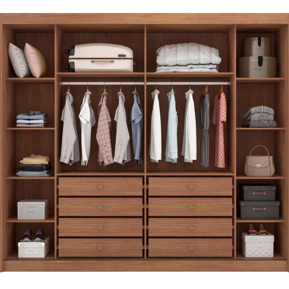 Móveis para Quarto Guarda-roupa Casal Mdf Blumenau Cumaru/Fendi