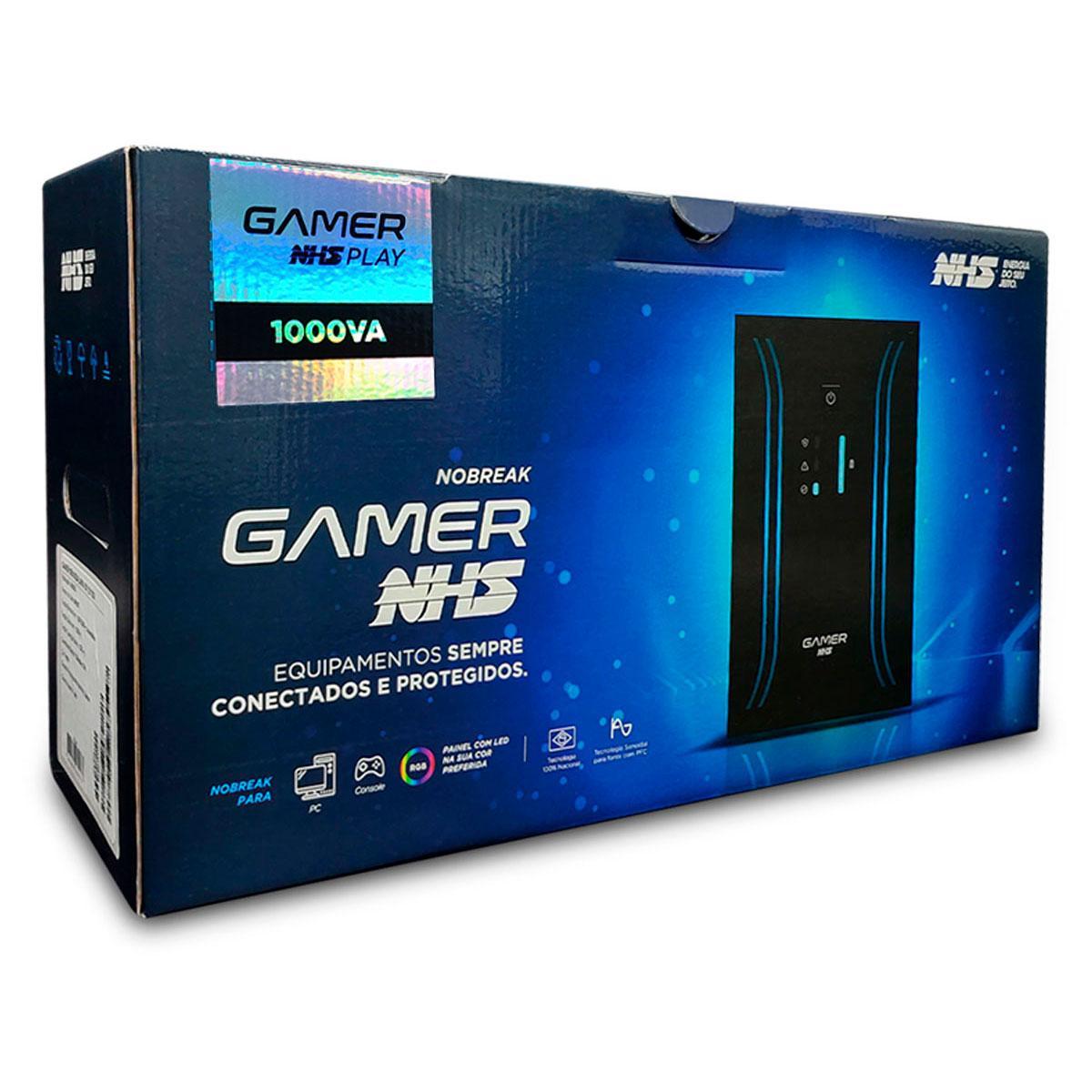 Nobreak Gamer Nhs Play Senoidal 1000Va, Ent. Bivolt, Saída